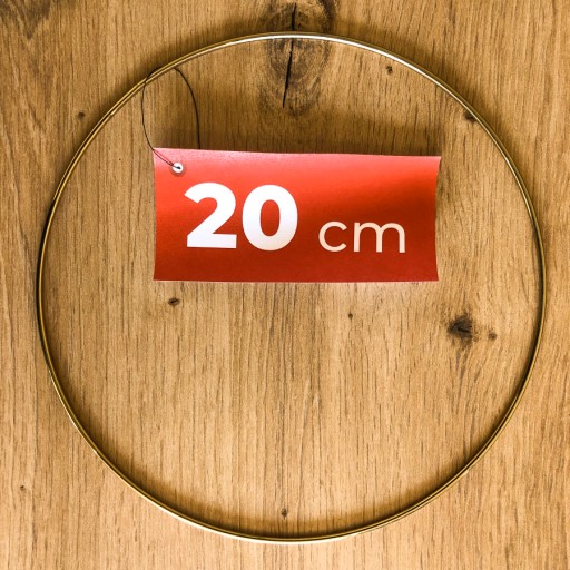 kovová obruč ZLATÝ prsteň lapač snov 20 cm
