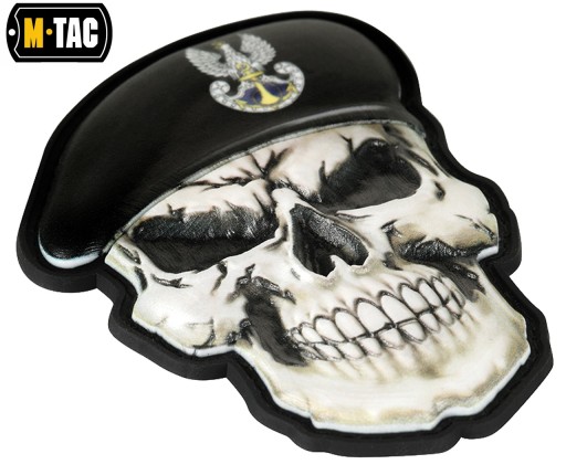 3D Skull in Beret M-Tac Navy PVC nášivka