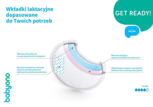 BABYONO COMFORT GEL LAKTAČNÉ VLOŽKY x70 296