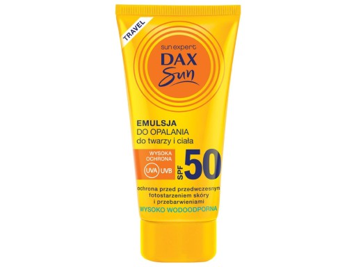 Dax Sun Sunscreen emulzia na tvár a telo SPF 50 travel-50ml