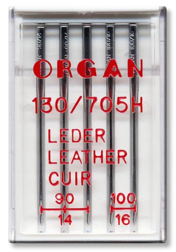 Poloploché strojové ihly Organ Leather Leder MIX