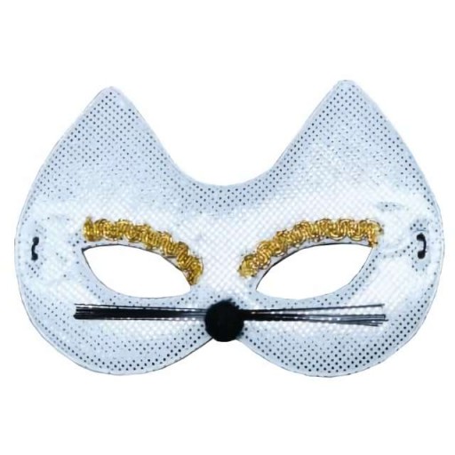 Mačka MASKA KITTEN flitrový VENICE elastický pás WHITE