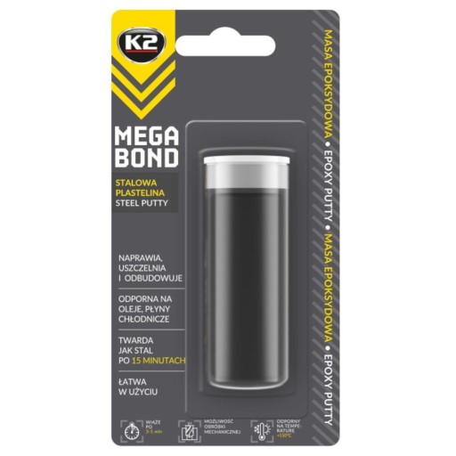 K2 MEGA BOND Oceľová epoxidová plastelína 40g