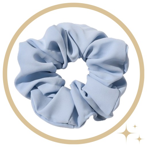 Vlásenka LIKE SILK scrunchies, modrá, BEZPEČNÉ froté, LARGE XXL