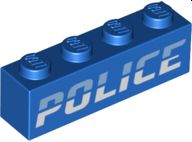 LEGO BEAM 1X4 S POTISKOM Č. 3010pb332 POLÍCIA
