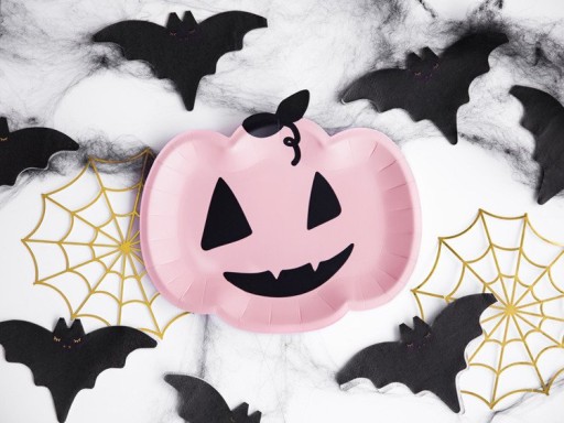 HALLOWEENSKÉ OZDOBY TANIERE, RUŽOVÉ TEKVICE, 6 kusov