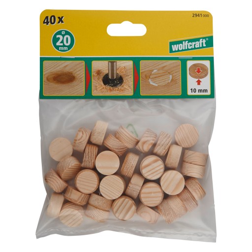 Kryt krycej dosky 20mm borovica Wolfcraft 40 ks