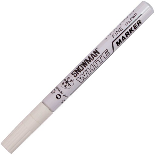 Snehuliak olejový popisovač stredný 1,5 mm BIELY vodotesný popisovač CD popisovač