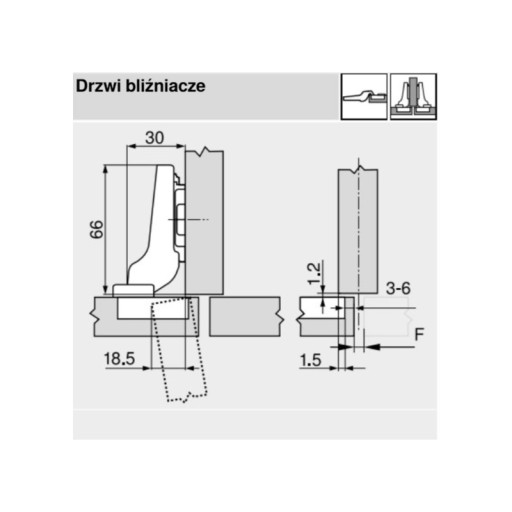 BLUM 100° dvojitý pánt 1/2 klip 71M2650