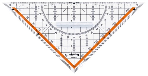 Súprava Centro Rotring štvorec 22cm/45 s rukoväťou S0903950