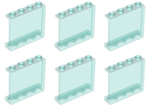 LEGO 60581 PANEL 1x4x3 transparentné modré svetlo trans (8g) 6 ks.