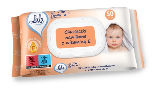 Lula Vlhčené obrúsky s vitamínom E 50 ks