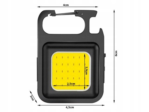 COB LED kľúčenka lampa s magnetom baterka USB otvárač