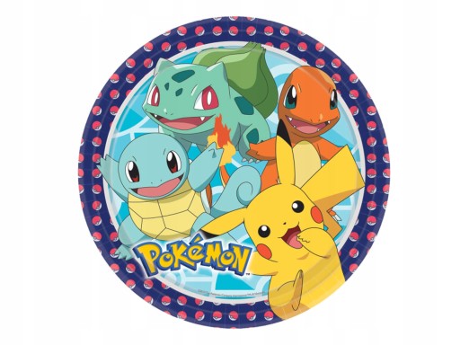 Pokémon oválne papierové taniere 23 cm na narodeniny