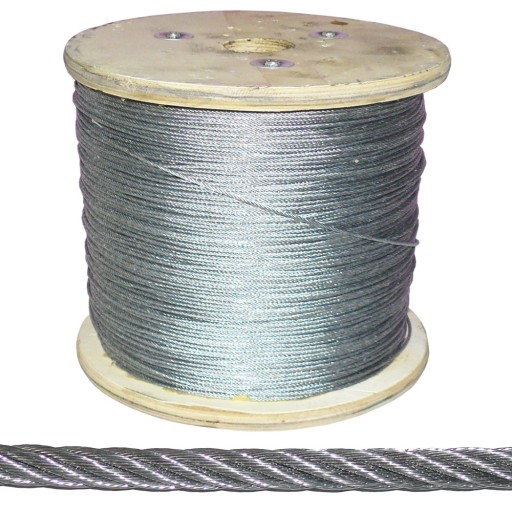 Sekcia 10m Lano Oceľové lano 2mm výplet 6x7+FC pozink pozink.