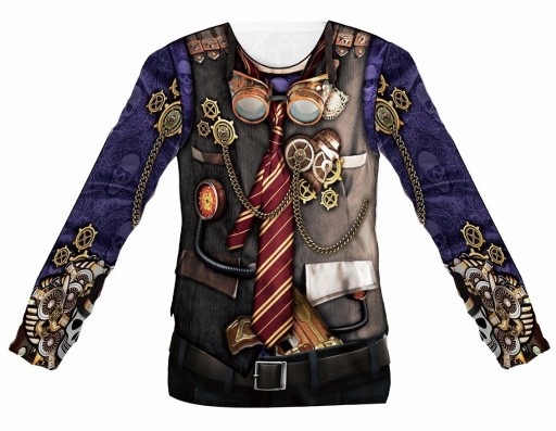 Tričko s potlačou Steampunk Man Costume Disguise Carnival L