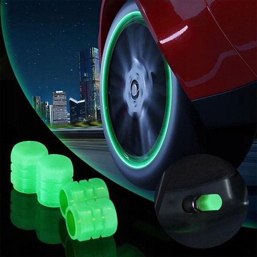 FLUORESCENČNÉ ŽIARIVÉ KLOBÁČKY VENTILOV PRE AUTOBICYKEL 2 ks