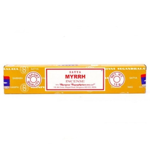 Vonné tyčinky Satya myrha, aromaterapeutická vôňa, 15g