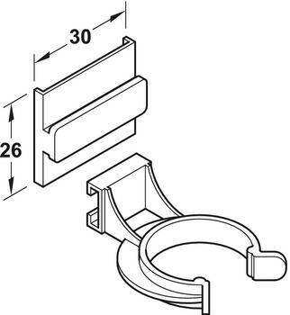 HAFELE AXILO-LEG CLIP, ČIERNA PVC základňa,