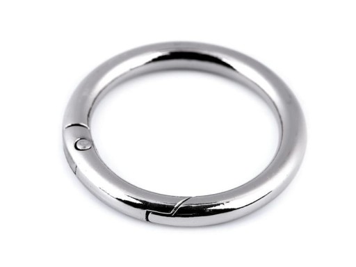 Okrúhla niklová karabínka, priemer 32 mm, 1 ks.