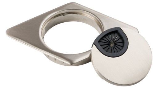 Káblová priechodka Rhombus, priemer 60 mm, brúsená oceľ - KD-60/K AMIX