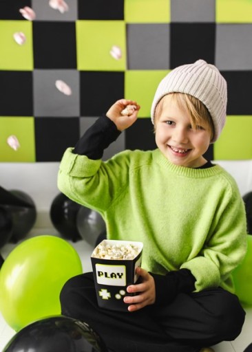 BOXY NA POPCORN A SLADKOSTI pre hráčov, 6 ks, k narodeninám detí
