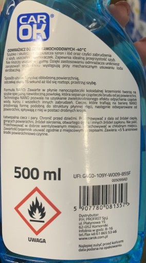 Účinný rozmrazovač okien auta 500ml