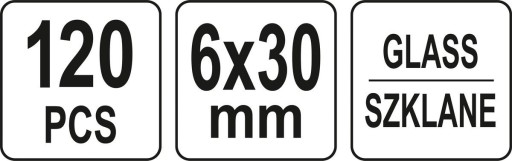 SADA SKLENENÝCH POISTIEK 6x30mm 120KS YT-83130
