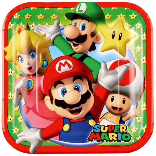 Papierové taniere Super Mario 18x18cm