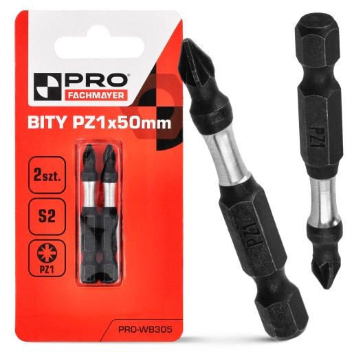 Nárazový bit PZ1 Nárazový bit 50mm | Nárazový bit pre skrutkovač 2 ks.