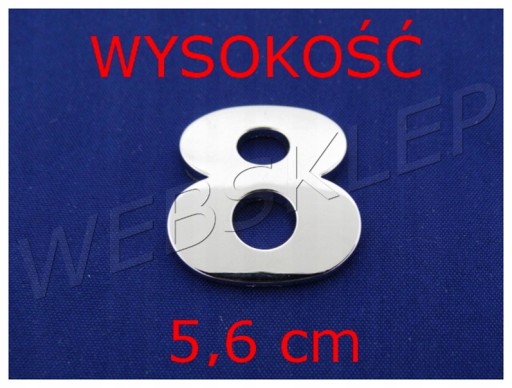 V0W91 ČÍSLA VEĽKÉ PÍSMENO CHROM 8 osem ČÍSEL ZNAKU