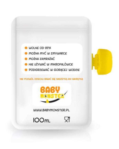 Baby Monster opakovane použiteľné vrecko, 100 ml