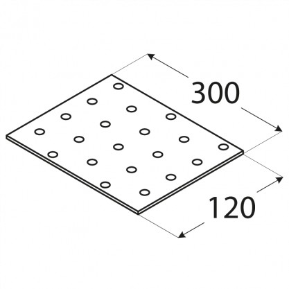 Perforovaný plech, plochý konektor PP21 120x300