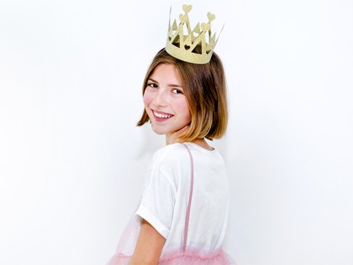 GLITROVÁ PAPIEROVÁ KORUNKA ZLATÁ PRINCEZNÁ