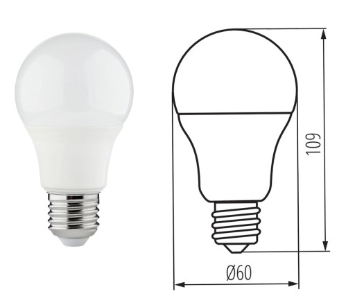 Miledo LED žiarovka A60 9,5W=75W E27 veľký závit neutrálna biela 1050lm