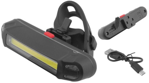 LTC LED COB svetlo na bicykel biela/červená, 450 mAh batéria, 5 režimov svietenia