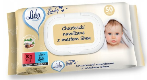 Lula Baby vlhčené obrúsky s bambuckým maslom Pop Up Click Top 50 kusov