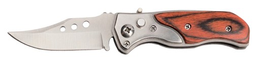 PRUŽINOVÝ ZAKLADACÍ NÔŽ Vreckový nôž, oceľ, drevo, 16 cm