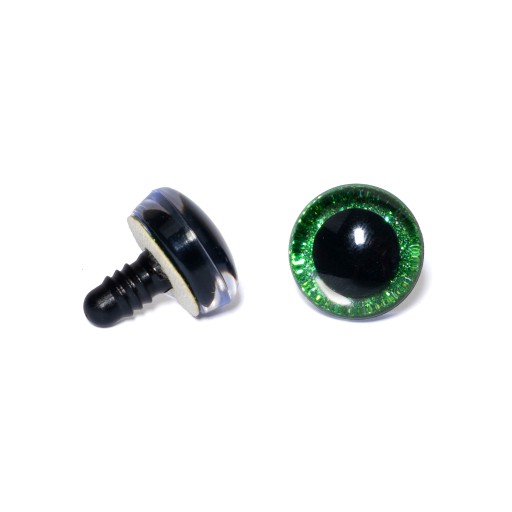 1 pár 20 mm zelených trblietavých očiek