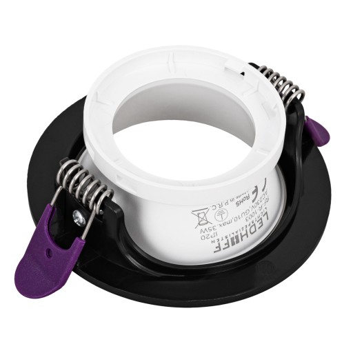 okrúhle pohyblivé halogénové stropné svietidlo GU10 Black White SPOT očko x3