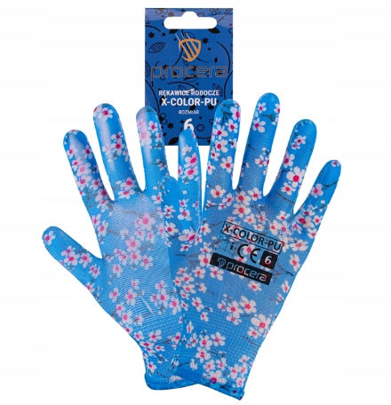Záhradnícke rukavice X-COLOR-PU, veľkosť 6, 1 pár