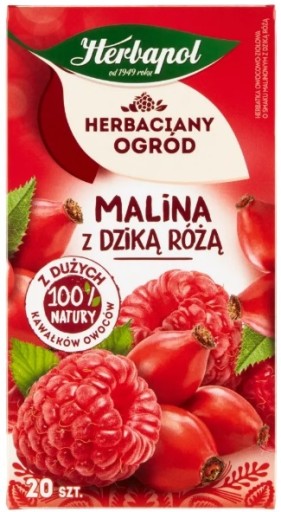 Herbapol Malinový čaj s divokou ružou 20 vrecúšok