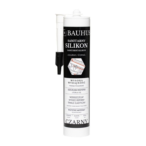 Sanitárny silikón Black Bauhus flexibilný PRO