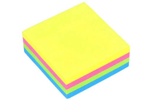 Farebné lepiace papieriky 75x75 neónové, 300 ks