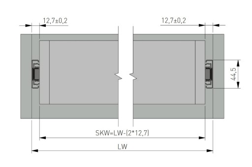 H45 GTV PRO guľové vedenie pre zásuvky 400 mm, plný výsuv, nosnosť 50 kg