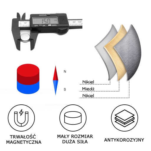 VALEC NEODYMOVÝ MAGNET 15x5 mm SILNÝ, okrúhly, kotúč, LOVEC