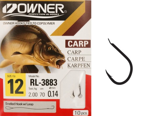 Háčiky s nadväzcom OWNER ISEAMA 0,14 mm veľkosť 12