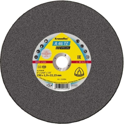 KLINGSPOR KOVOVÉ REZNÉ KOTÚČE 230x1,9mm PLOCHÉ