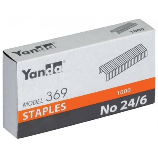 Kancelárske sponky 24/6 YANDA na 25 listov __ 1000 ks