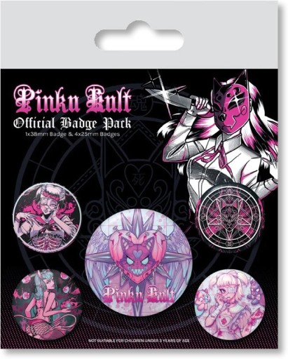 Pinku Kult Deliciously Dark ihlice do batohu na oblečenie Sada 5 ks